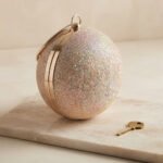 Iridescent Glitter Sphere Evening Clutch-Multi-Color Iridescent Glitter