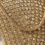 Art Deco Crystal Fan Clutch-Radiant Gold with Clear Crystal Embellishments - Image 2