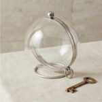 Modern Lucite Orb Evening Clutch-Transparent Clear with Silver-Tone Hardware