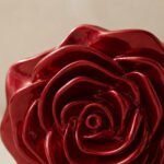 Sculptural Rose Bloom Clutch-Glossy Deep Red - Image 2