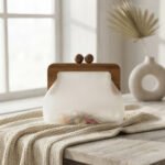 Artisanal Translucent Wooden Frame Pouch-Frosted White and Natural Wood - Image 3