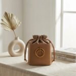 Modern Minimalist Drawstring Bucket Bag-Warm Tan - Image 3