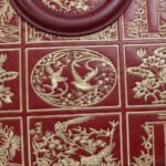 Embroidered Heritage Satchel-Deep Burgundy with Gold Embroidery - Image 2