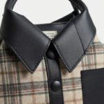 Tailored Plaid Collared Handbag-Classic Plaid with Black Accents - Image 2