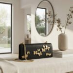 Enchanted Butterfly Embellished Clutch-Midnight Black - Image 3