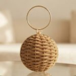 Gilded Woven Sphere Clutch-Metallic Gold - Image 3
