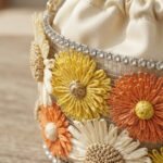 Floral Bloom Woven Straw Handbag-Multi-Color Pastels with Natural Straw - Image 3