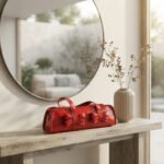 Bow-Embellished Patent Barrel Handbag-Glossy Red - Image 2