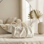 Pearl-Handle Pleated Evening Bag-Pristine White - Image 3