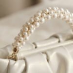 Pearl-Handle Pleated Evening Bag-Pristine White - Image 2