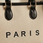 Paris Canvas Tote-Beige and Black - Image 3