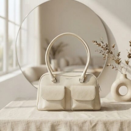 Utility Chic Satchel-Cream