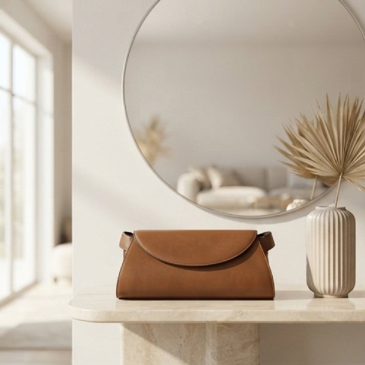 05-19 Minimalist Envelope Clutch-Warm Tan - Image 1