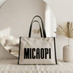 MICAOPI Canvas Carryall Tote-Beige and Black - Image 3