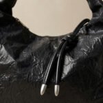Crinkled Urban Hobo Bag-Midnight Black - Image 3