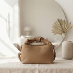 Knotted Handle Textured Hobo-Warm Camel
