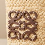 Artisan Woven Emblem Tote-Natural Straw with Brown Accent - Image 2