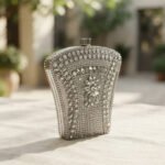 Radiant Crystal Fan Clutch-Silver/Clear Crystal - Image 3