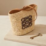 Artisan Woven Emblem Tote-Natural Straw with Brown Accent - Image 3