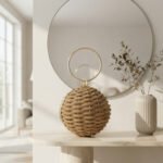 Gilded Woven Sphere Clutch-Metallic Gold - Image 3