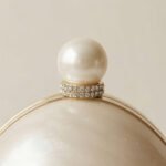 Spherical Pearl-Lustre Evening Clutch-Iridescent Champagne - Image 2