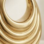 Metallic Sculptural Crescent Bag-High-Shine Gold - Image 2