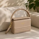 Structured Minimalist Shoulder Bag-Warm Beige - Image 2
