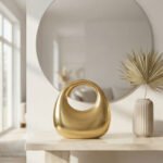 Golden Orbit Sculptural Handbag-Radiant Polished Gold