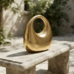 Golden Orbit Sculptural Handbag-Radiant Polished Gold - Image 3