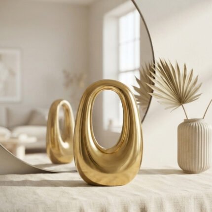 Oval Sculptural Statement Bag-High-Shine Gold