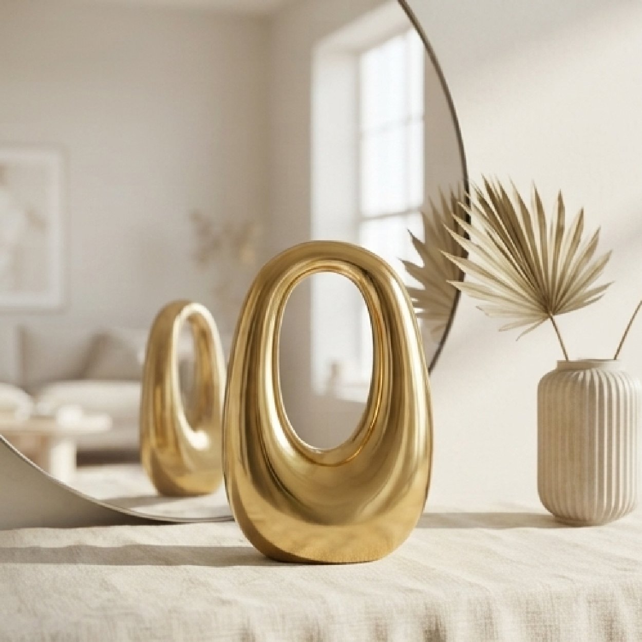 06-28 Oval Sculptural Statement Bag-High-Shine Gold - Image 1