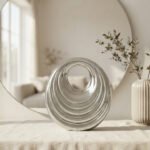 Wave Sculptural Crescent Bag-High-Shine Silver
