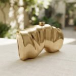Liquid Chrome Sculptural Clutch-Polished Gold - Image 2