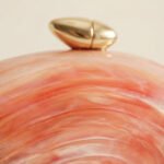 Coral Swirl Marble Effect Shell Clutch-Coral and White Swirl - Image 2