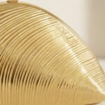 Golden Shell Sculptural Clutch-High-Shine Gold - Image 2