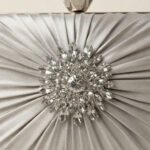 Radiant Silver Pleated Crystal Clutch-Shimmering Silver - Image 2